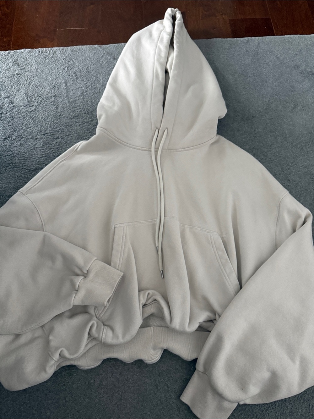 GAP Women's Light Gray Bubble Hoodie
